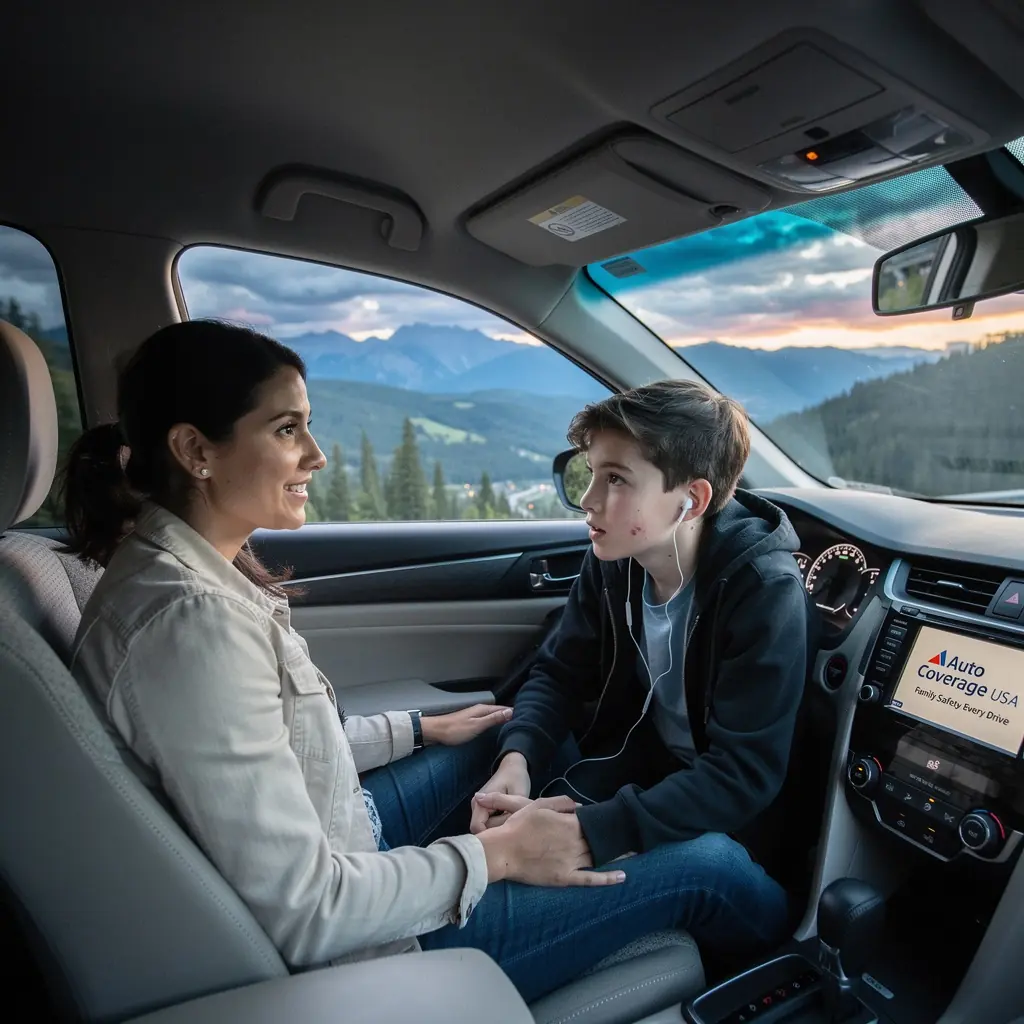 Сцена, где механик помогает автомобилю на обочине дороги.